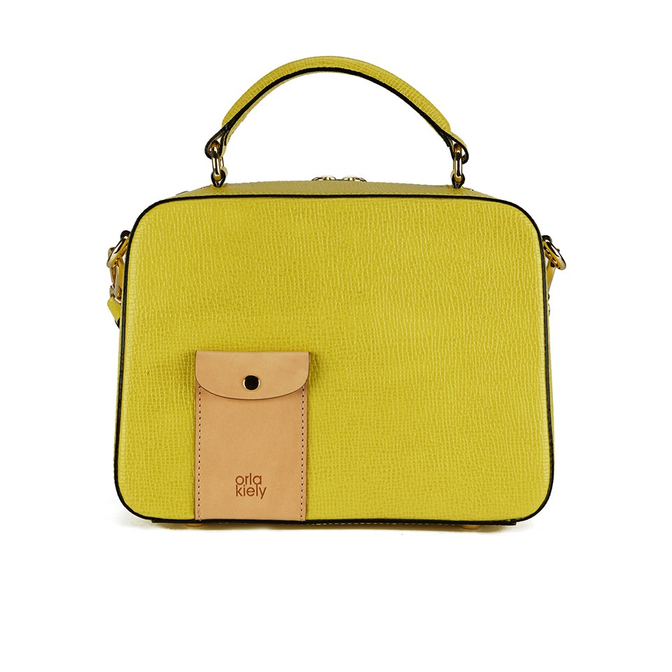 Orla Kiely Women's Mini Bay Textured Leather Cross Body Bag - Lemon