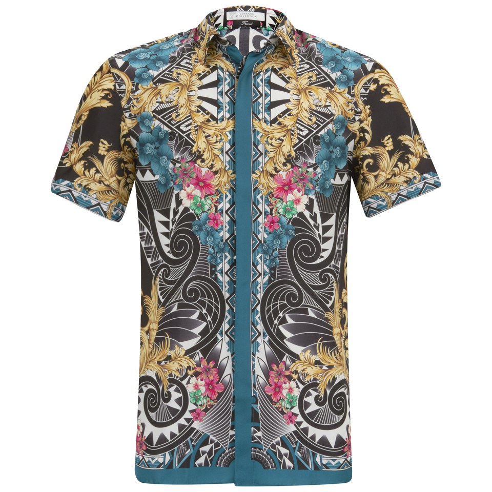 Versace silk shirt short sleeve discount