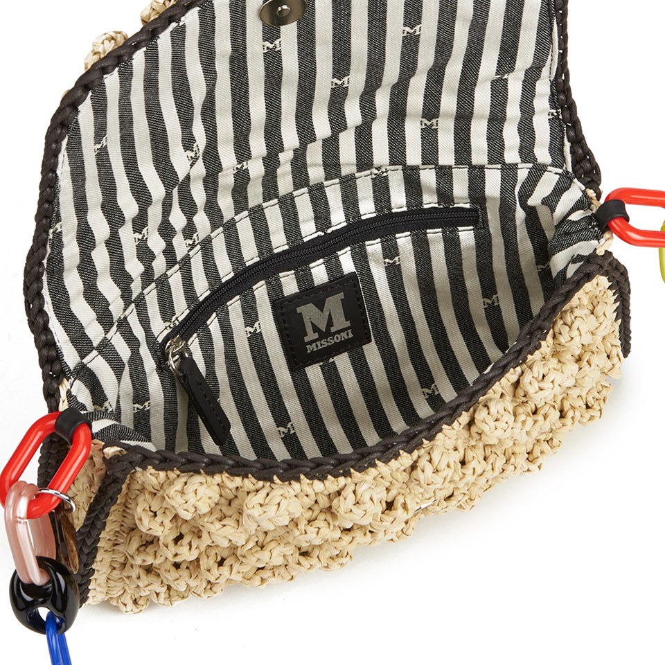 M Missoni Women's Raffia Shoulder Bag - Beige