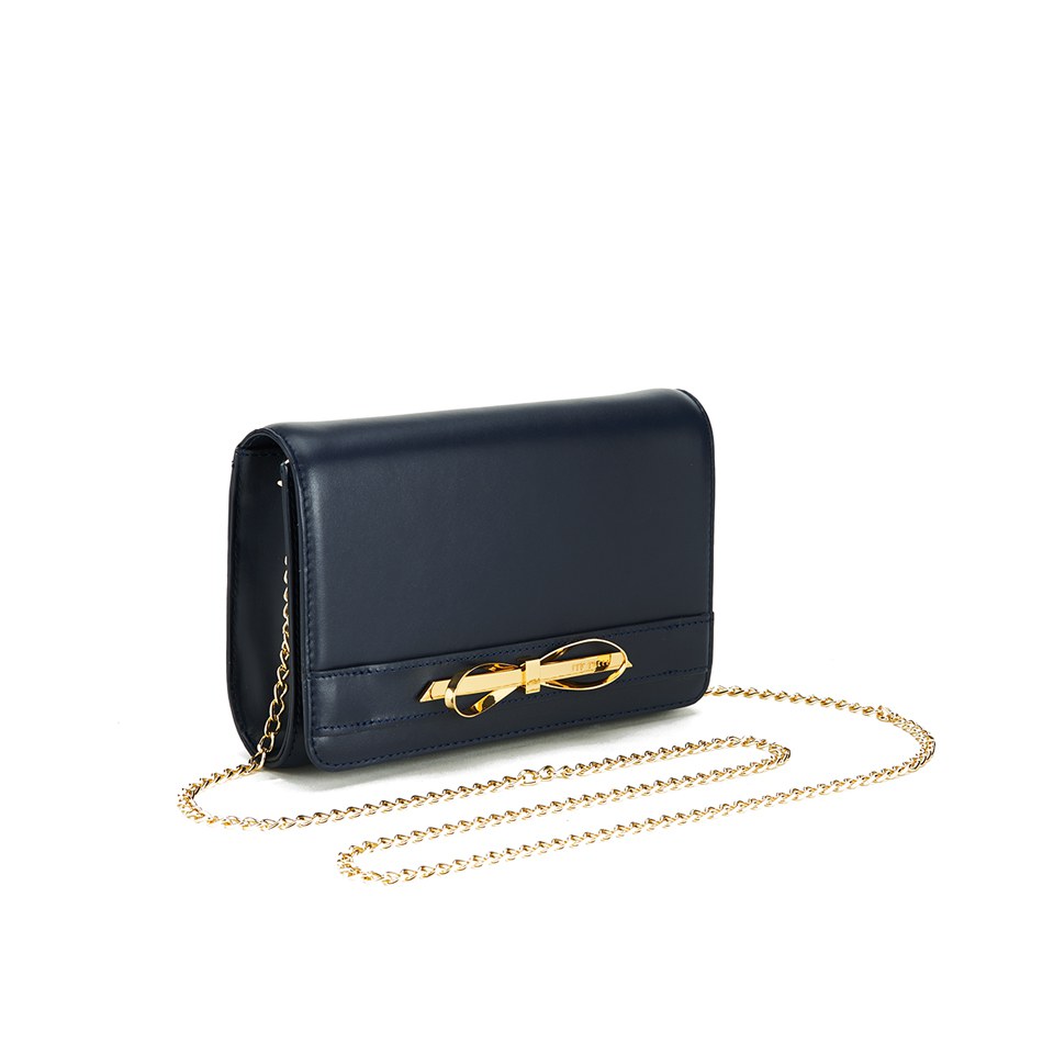 Ted Baker Women's Torey Metal Slim Bow Leather Cross Body Bag - Navy