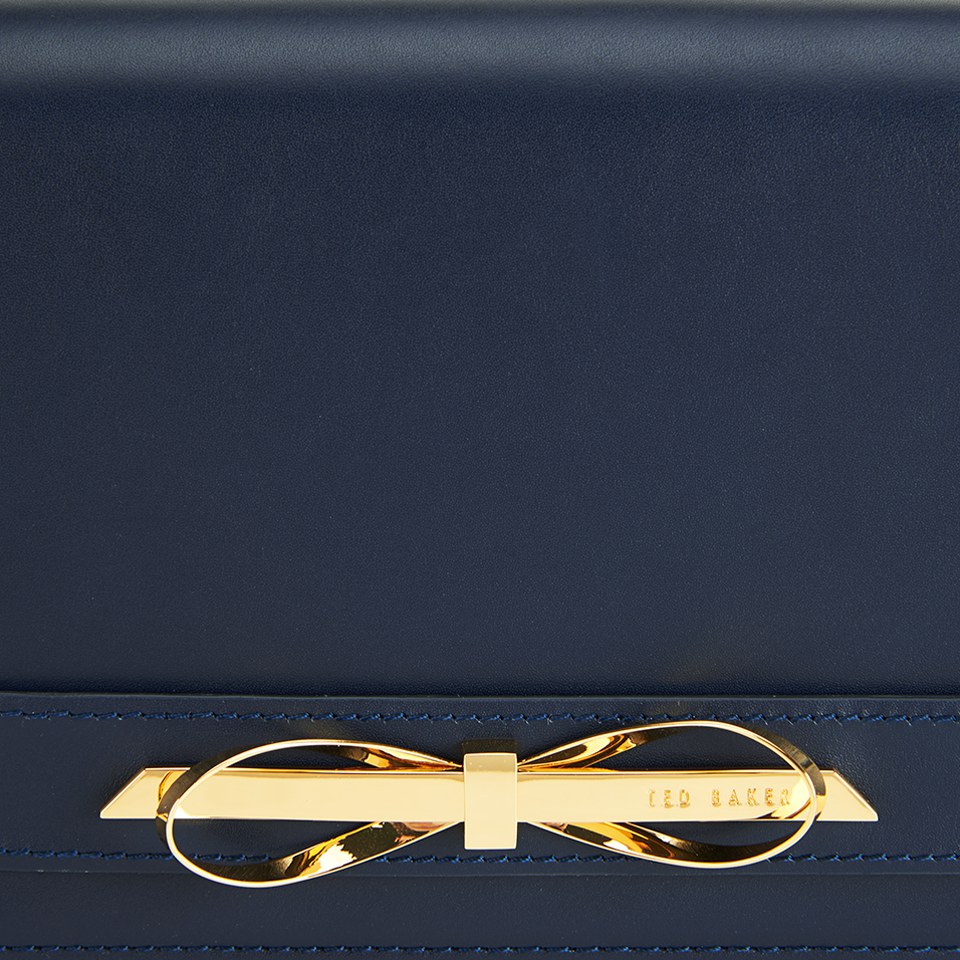 Ted Baker Women's Torey Metal Slim Bow Leather Cross Body Bag - Navy