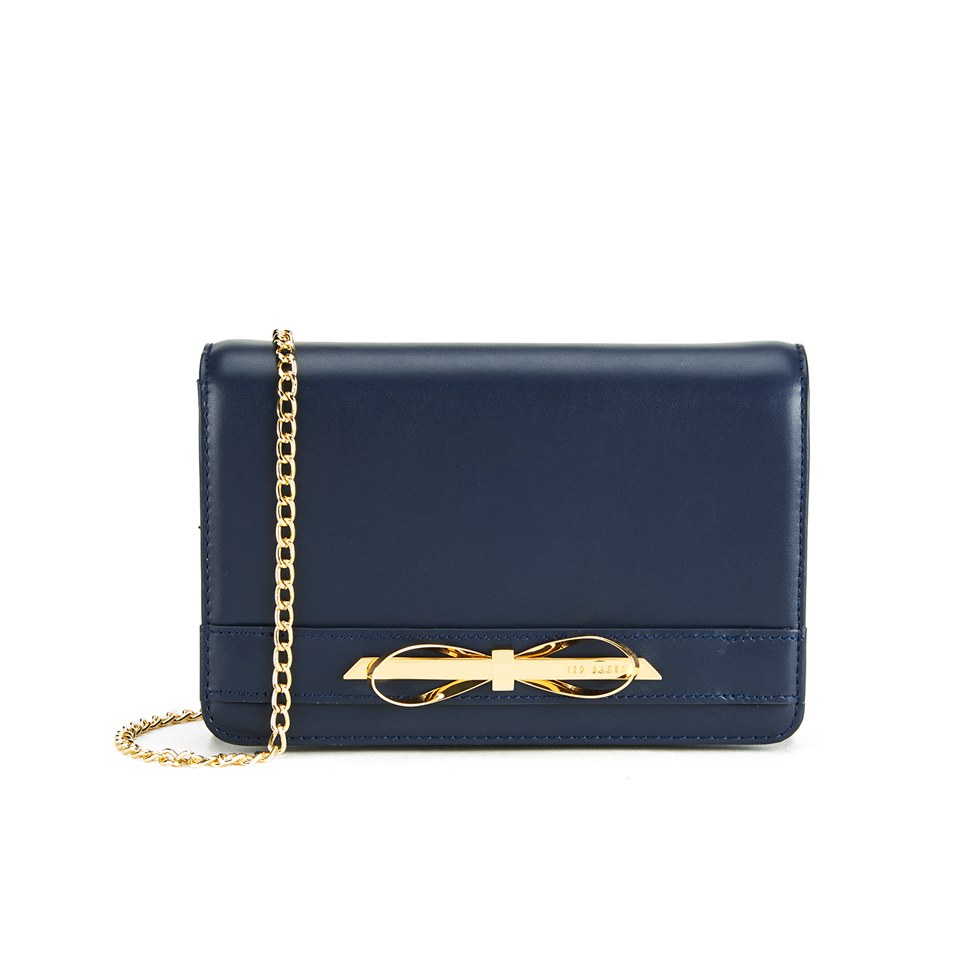 Navy ted baker clutch bag top