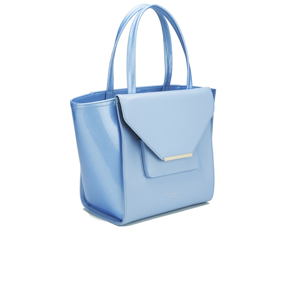 Ted Baker Women's Roselle Patent Crosshatch Large Shopper Bag - Power Blue