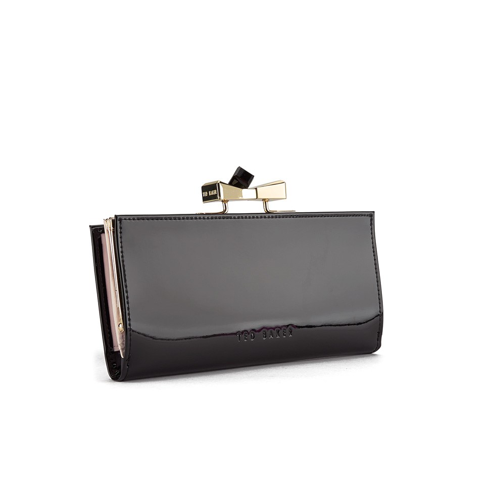 Ted Baker Women's Franny Patent Square Crystal Popper Back Matinee Purse - Black