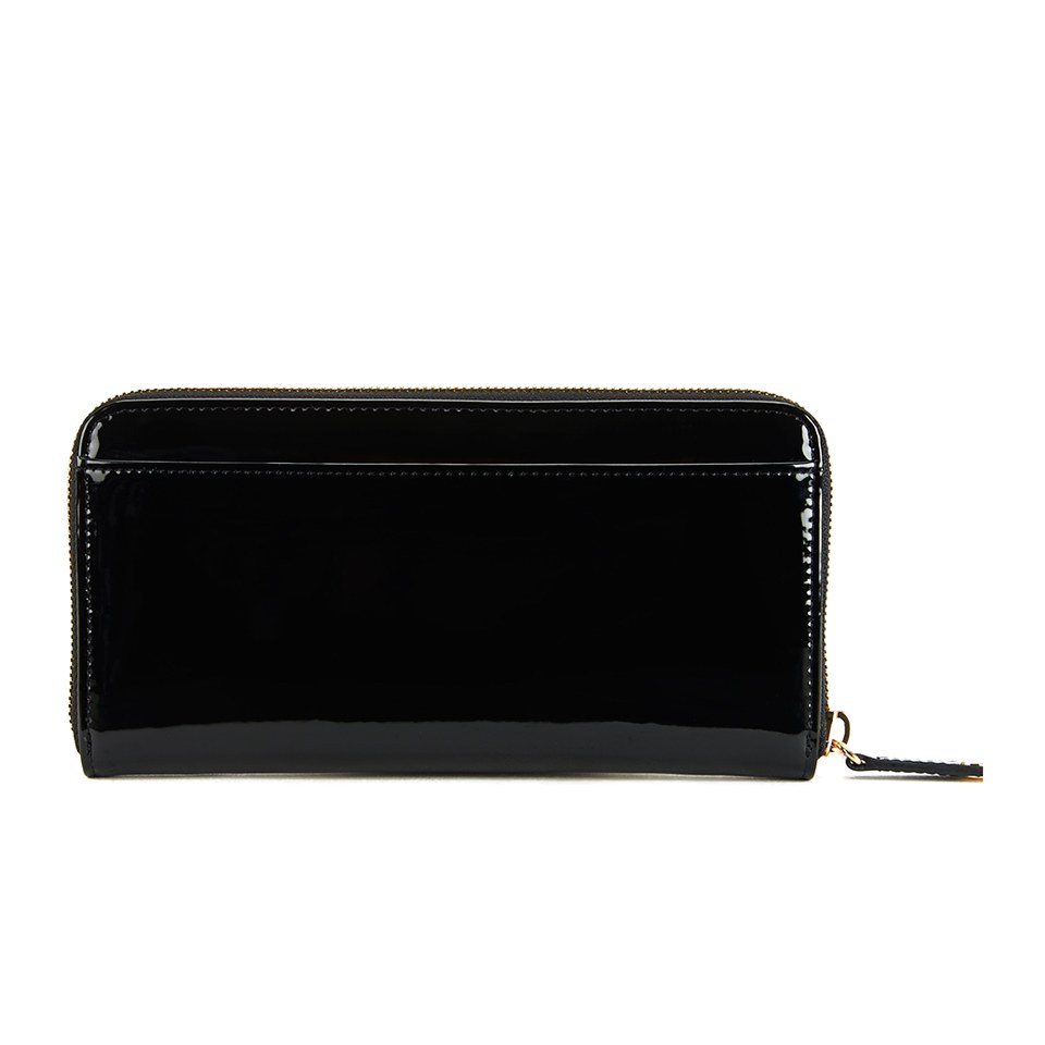 Ted Baker Women's Marylin Patent Metal Bow Zip Around Matinee Purse - Black