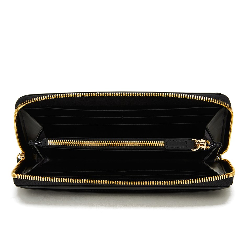 Ted Baker Women's Marylin Patent Metal Bow Zip Around Matinee Purse - Black