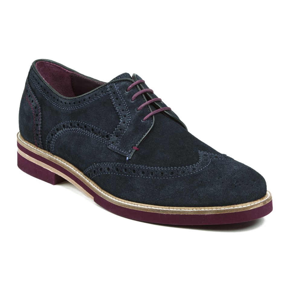 Ted Baker Men s Archerr 2 Suede Brick Sole Brogue Shoes Dark Blue