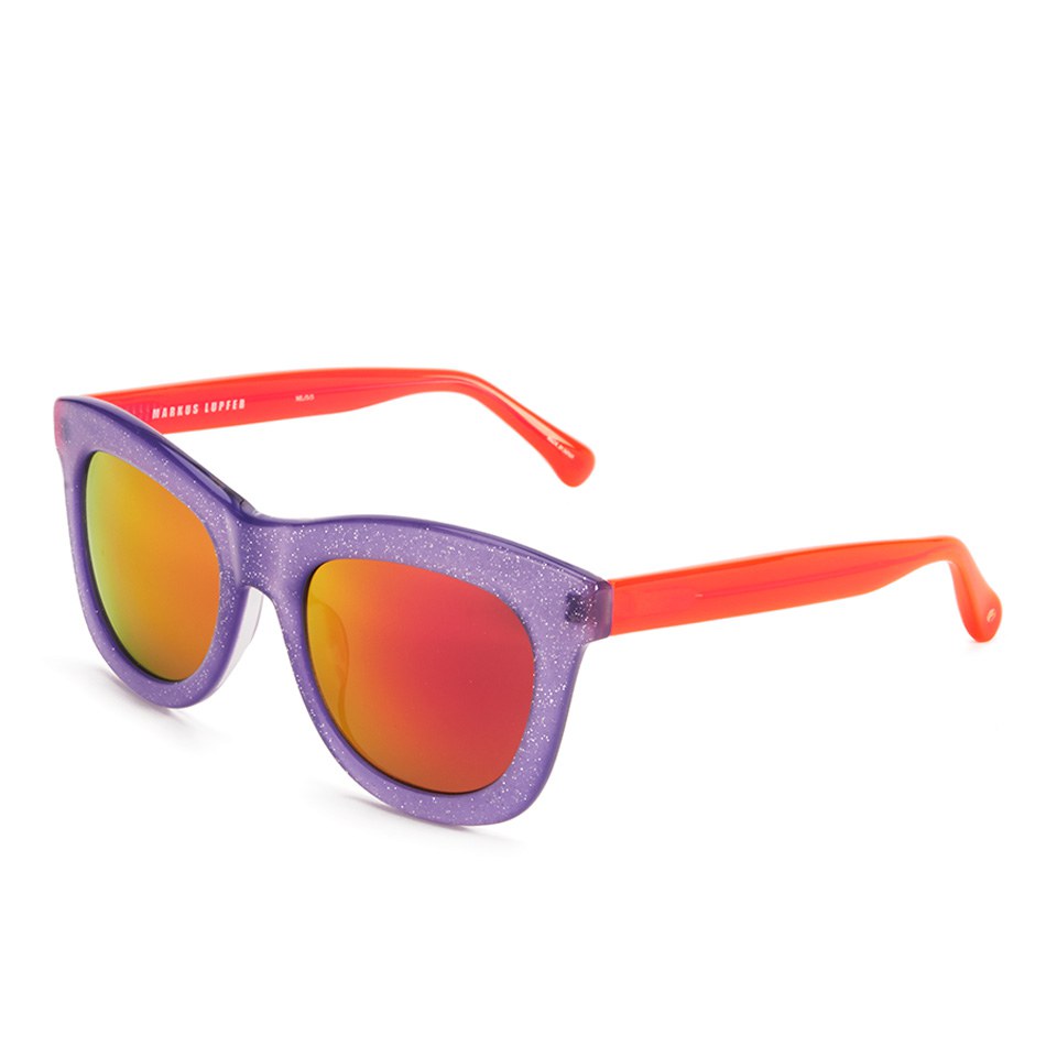 Markus Lupfer Women's Glitter Neon Orange Sunglasses - Lilac