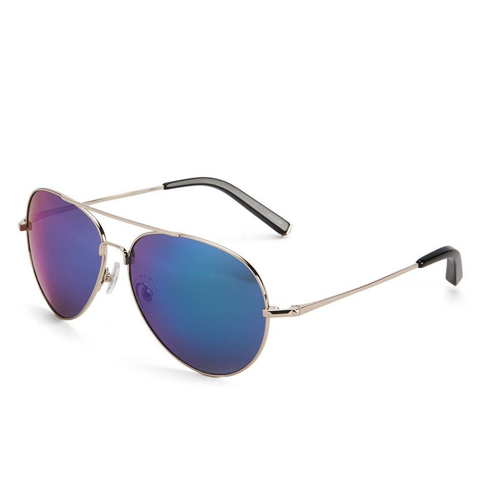 Matthew Williamson Women's Sun Blue Lens Aviator Sunglasses - Black Acetate