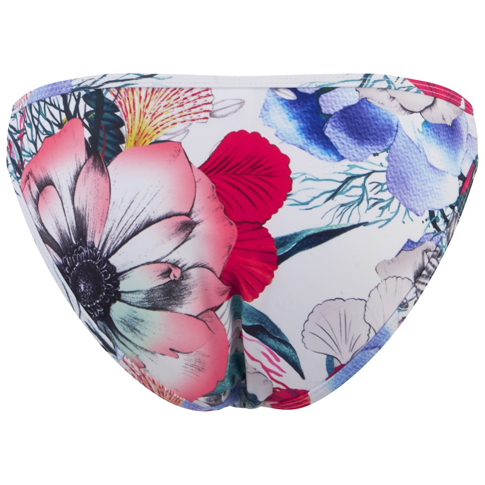 French Connection Women's Floral Reef Triangle Bikini Bottoms - White/Multi