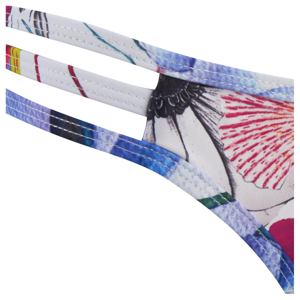 French Connection Women's Floral Reef Triangle Bikini Bottoms - White/Multi