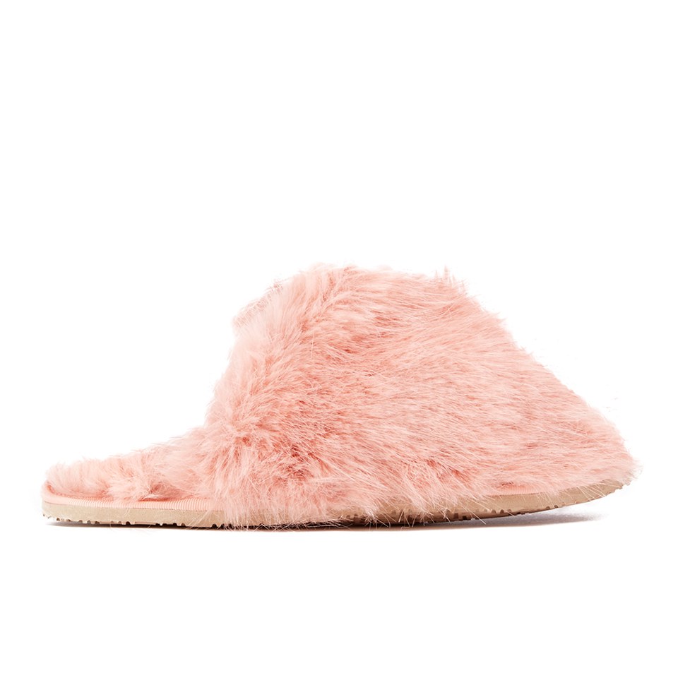 Ted Baker Women s Breae Fluffy Slippers Light Pink Fux Fur Allsole