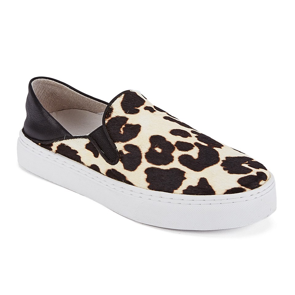 Senso Women's Ally IV Leopard Print Pony Slip On Trainers - Chalk