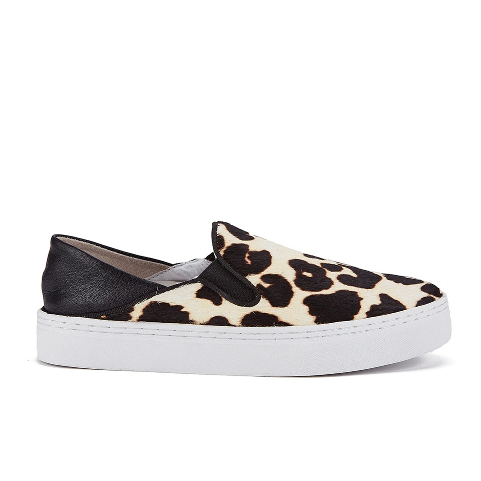 Senso Women's Ally IV Leopard Print Pony Slip On Trainers - Chalk