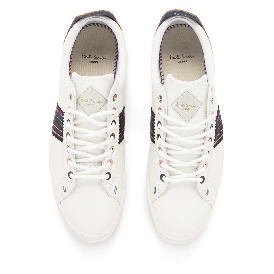 Paul Smith Shoes Men s Osmo Leather Trainers White Mono Lux Coggles