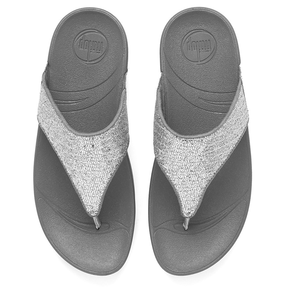 [LOW CLASSIC] Lc FLIP-FLOP_ SILVER / 税込み FitFlop Women's Lulu Superglitz Flip Flop Sandals - Silver