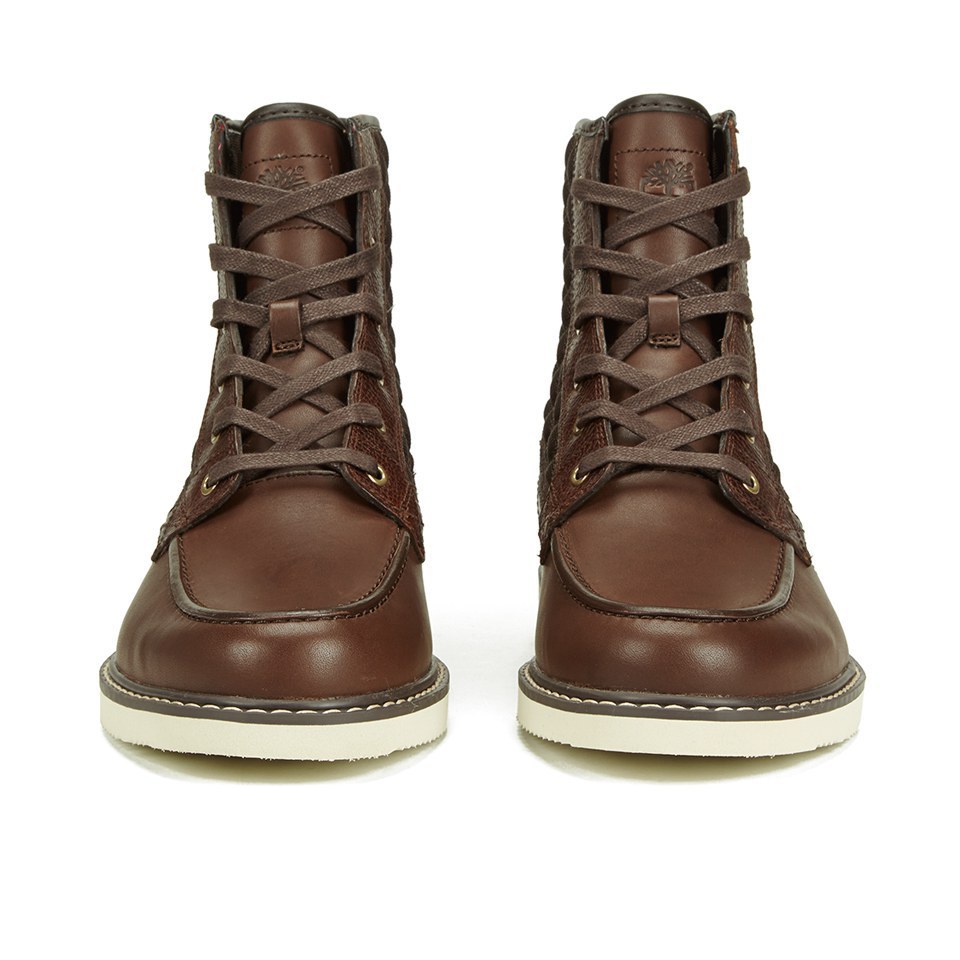 Timberland Men's Newmarket 6 Inch Moc Toe Boots - Brown FG w/Quilting |  Allsole