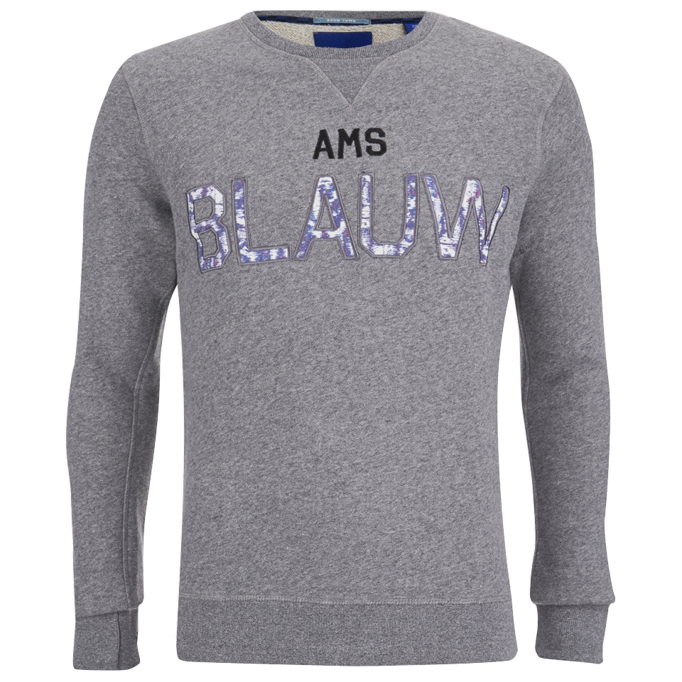 Scotch Soda Men s Amsterdam Blauw Crew Neck Sweatshirt Grey Coggles