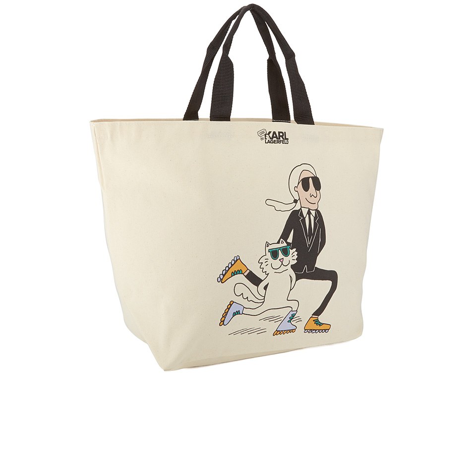 Tiffany Cooper for Karl Lagerfeld Women's TC Canvas Shopper Bag - White