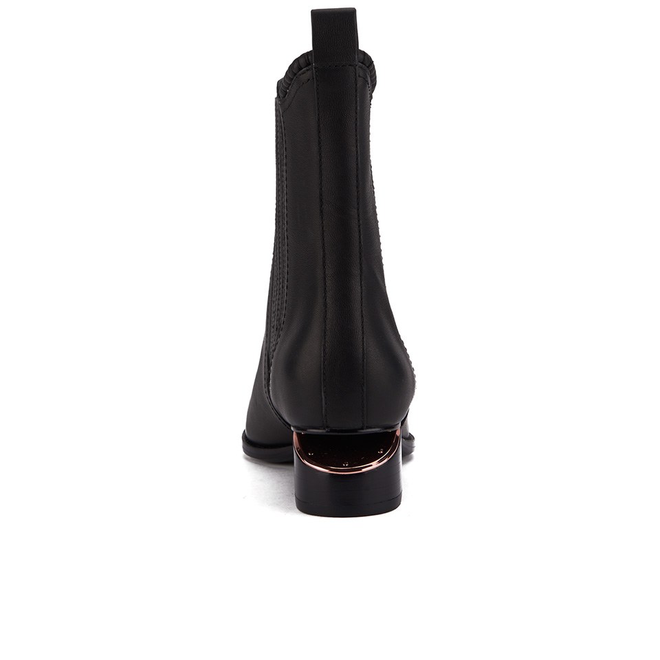 Alexander Wang Women s Anouck Leather Rose Gold Details Chelsea Boots Black Coggles