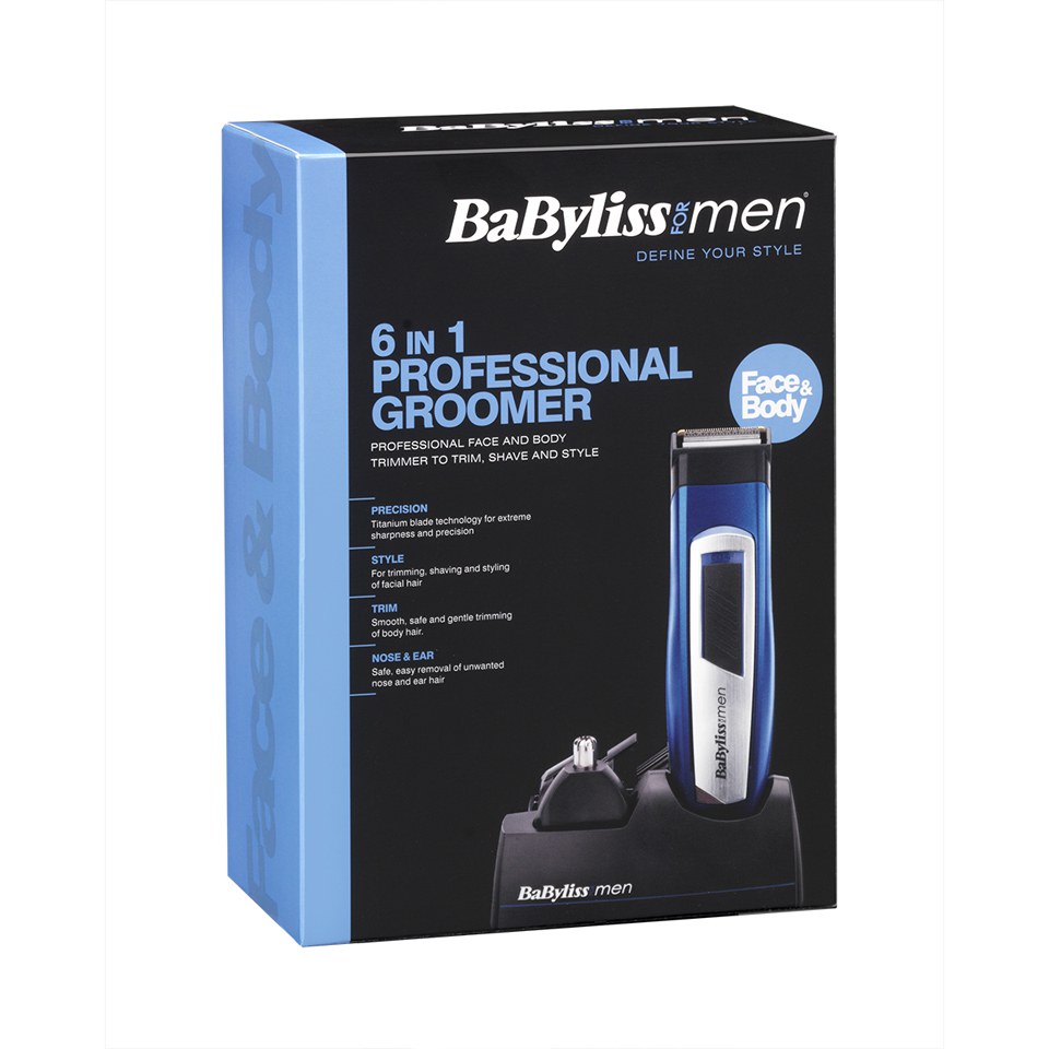 BaByliss For Men 6 in 1 Titanium Grooming Kit - Blue
