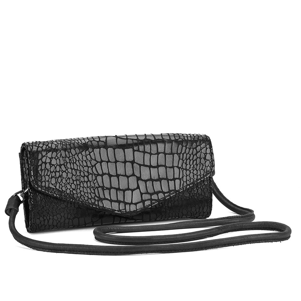 Liebeskind Women's Dora Croc Clutch Bag - Black