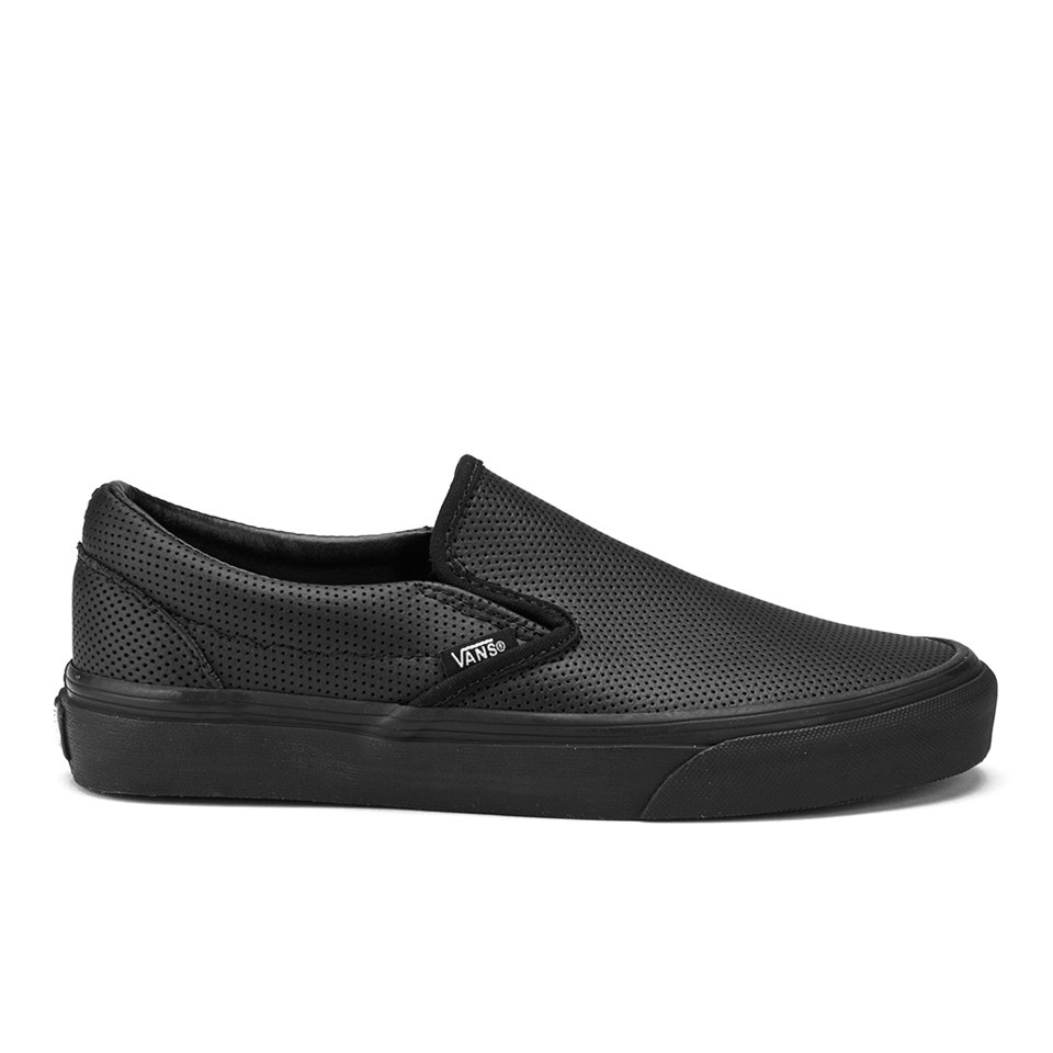 Plys dukke tack øve sig Vans Women's Classic Slip-On Perforated Leather Trainers - Black | FREE UK  Delivery | Allsole