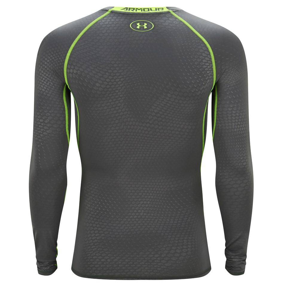 Myprotein Under Armour Men's HeatGear® Armour Printed Long Sleeve Compression Shirt - Graphite