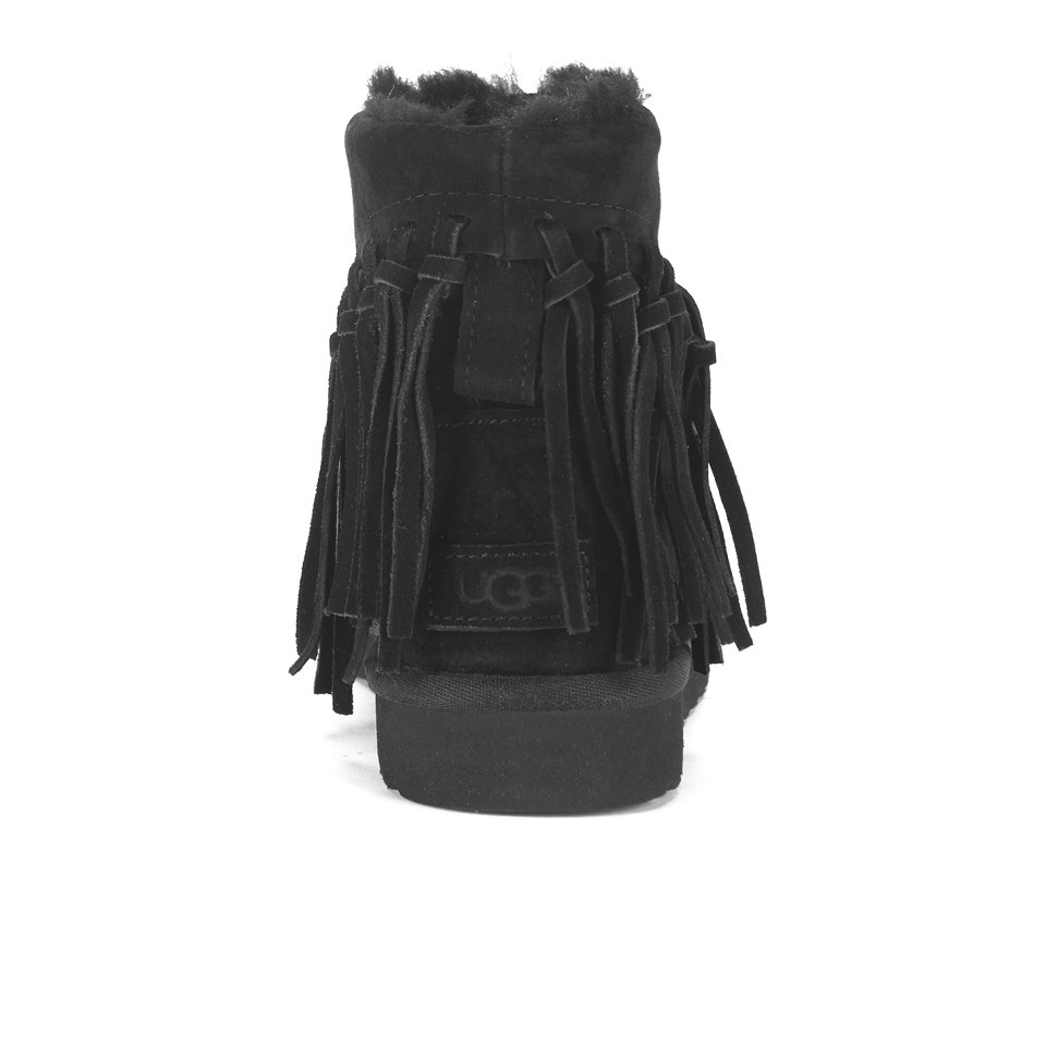 UGG Women's Wynona Fringe Sheepskin Ankle Boots - Black | Allsole