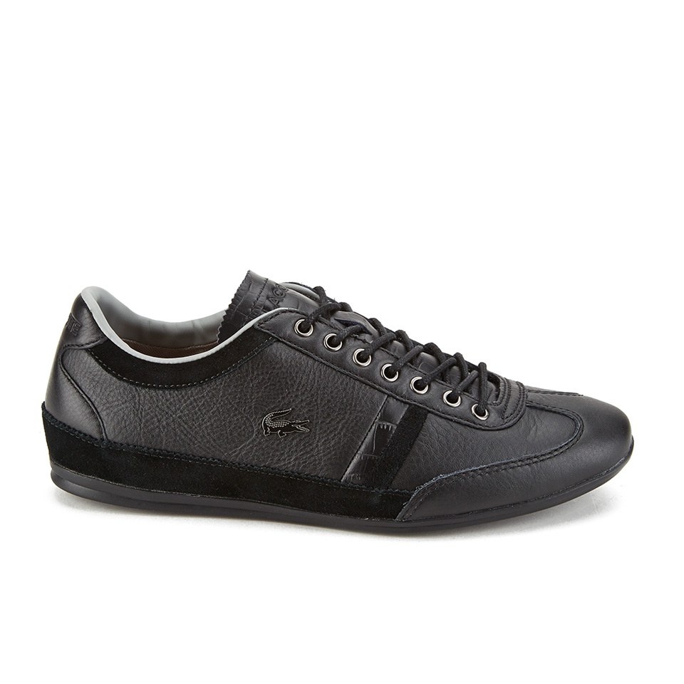 Lacoste Men s Misano 36 Leather Suede Trainers Black Coggles