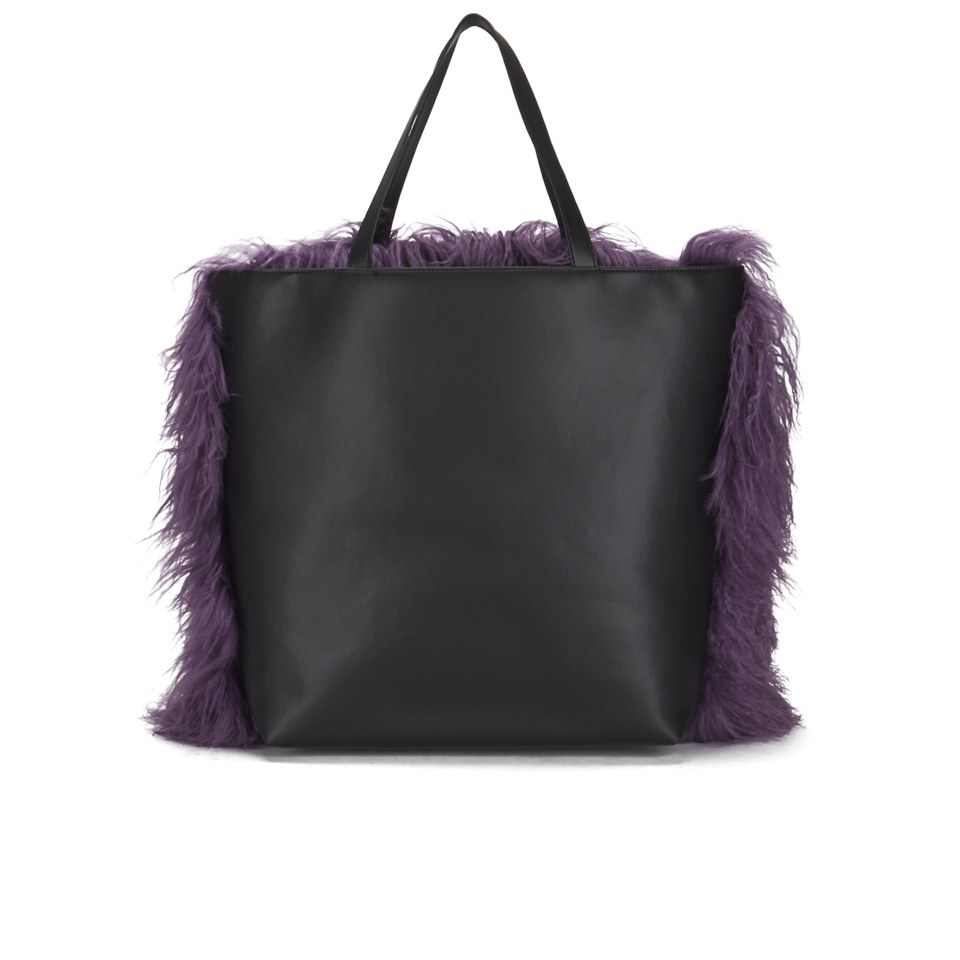 House of Holland Women's Mongolian Fur Tote - Purple