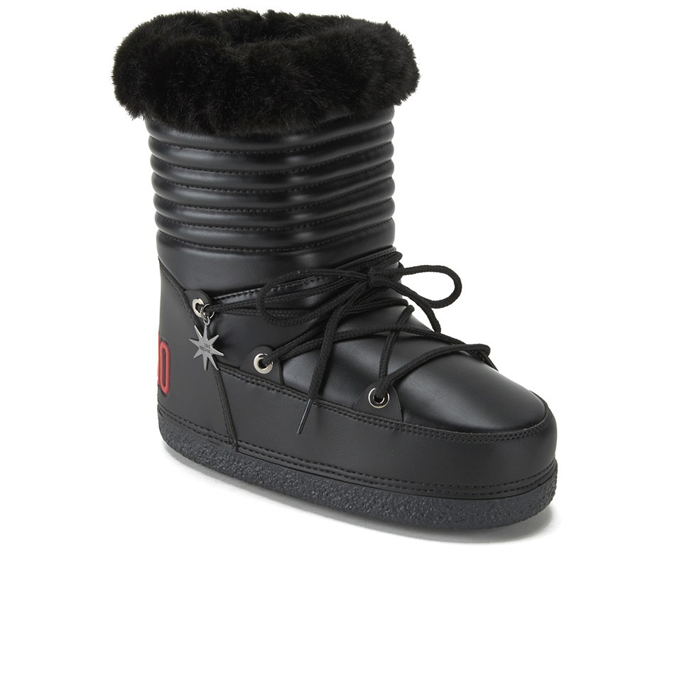 Love moschino faux fur stud snow boots top