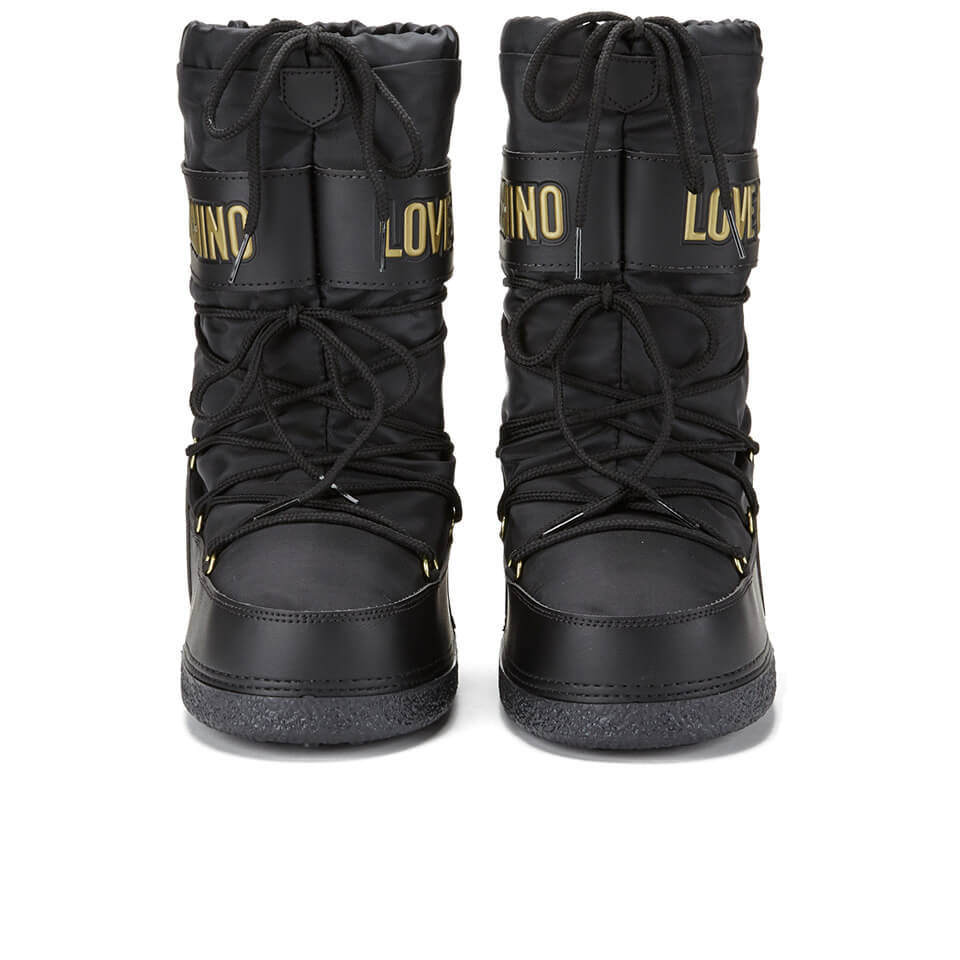 Love Moschino Women s Ribbed Moon Boots Black Allsole