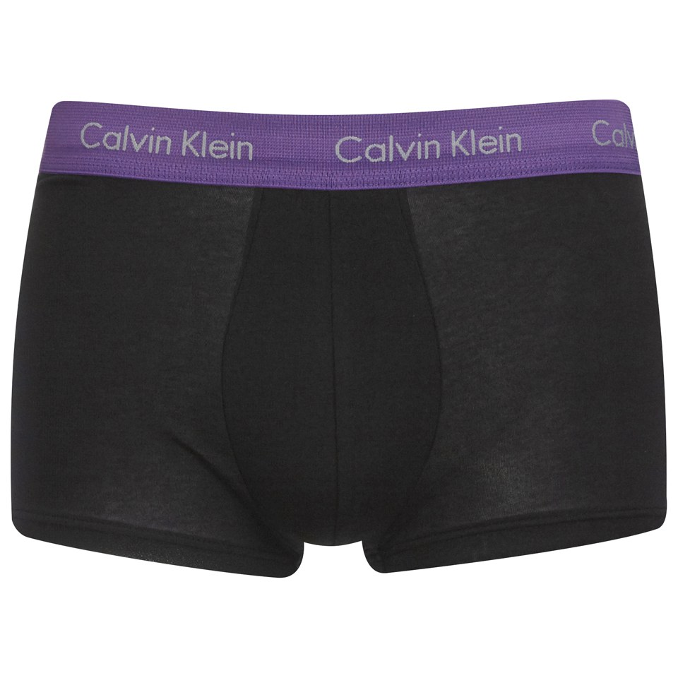 Calvin Klein Men's Cotton Stretch 3 Pack Low Rise Trunks with Colour Waist Band