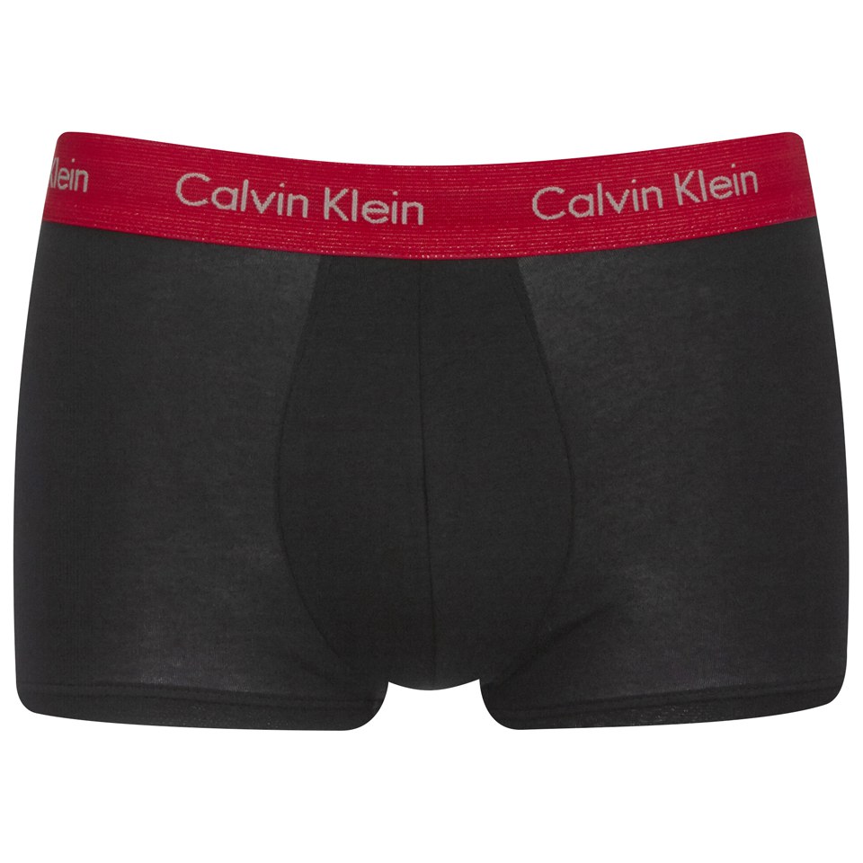 Calvin Klein Men's Cotton Stretch 3 Pack Low Rise Trunks with Colour Waist Band