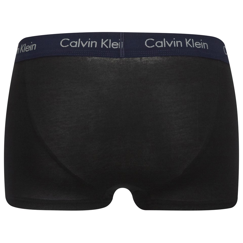Calvin Klein Men's Cotton Stretch 3 Pack Low Rise Trunks with Colour Waist Band