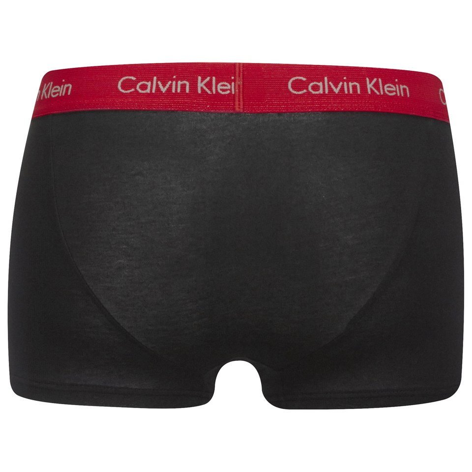 Calvin Klein Men's Cotton Stretch 3 Pack Low Rise Trunks with Colour Waist Band