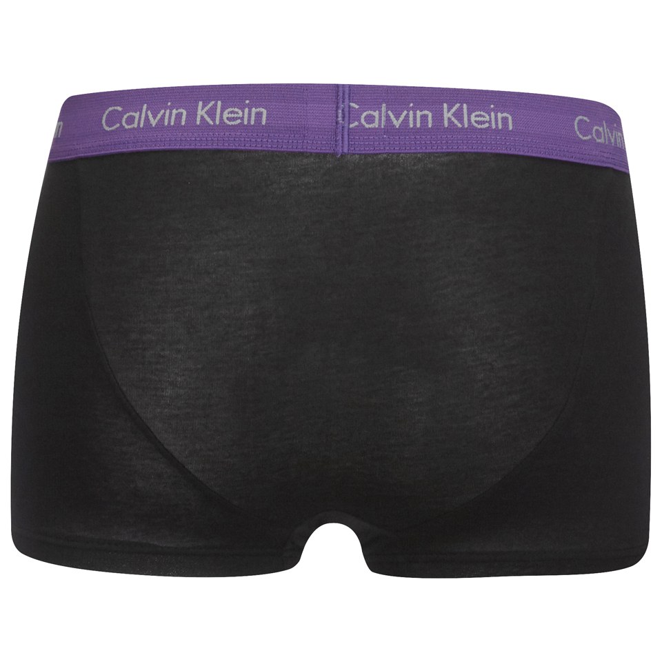Calvin Klein Men's Cotton Stretch 3 Pack Low Rise Trunks with Colour Waist Band