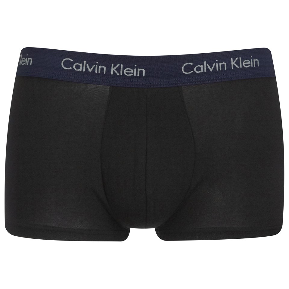 Calvin Klein Men's Cotton Stretch 3 Pack Low Rise Trunks with Colour Waist Band