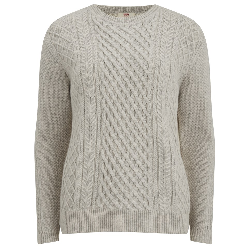 Levi s Women s Classic Cable Knitted Jumper Icy Heather Grey Coggles