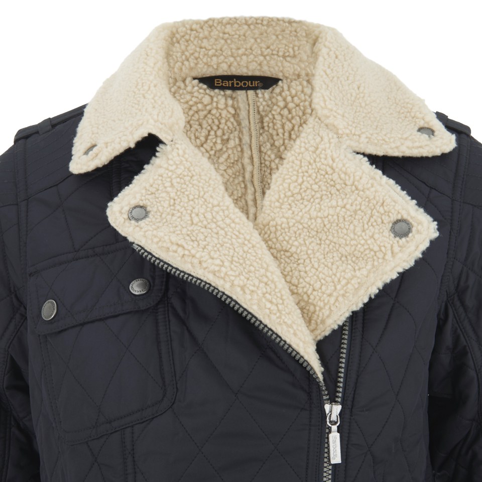 Barbour International Women s Springer Sherpa Quilt Coat Navy Coggles