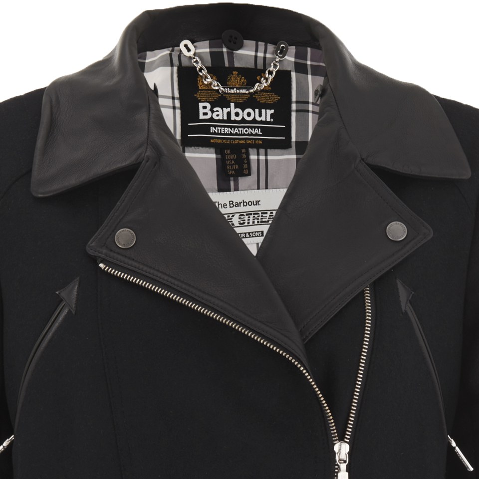 Barbour International Women s Valve Trench Wool Coat Black Coggles
