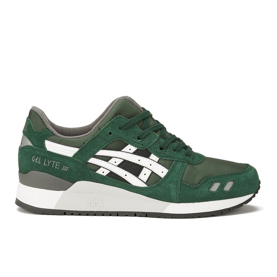 Asics Lifestyle Men s Gel Lyte III Varsity Pack Trainers Dark Green White Coggles