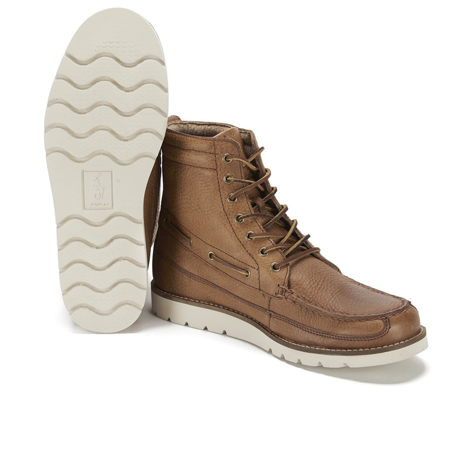 Polo Ralph Lauren Men s Sidney Lace Up Grain Leather Boots Tan Coggles