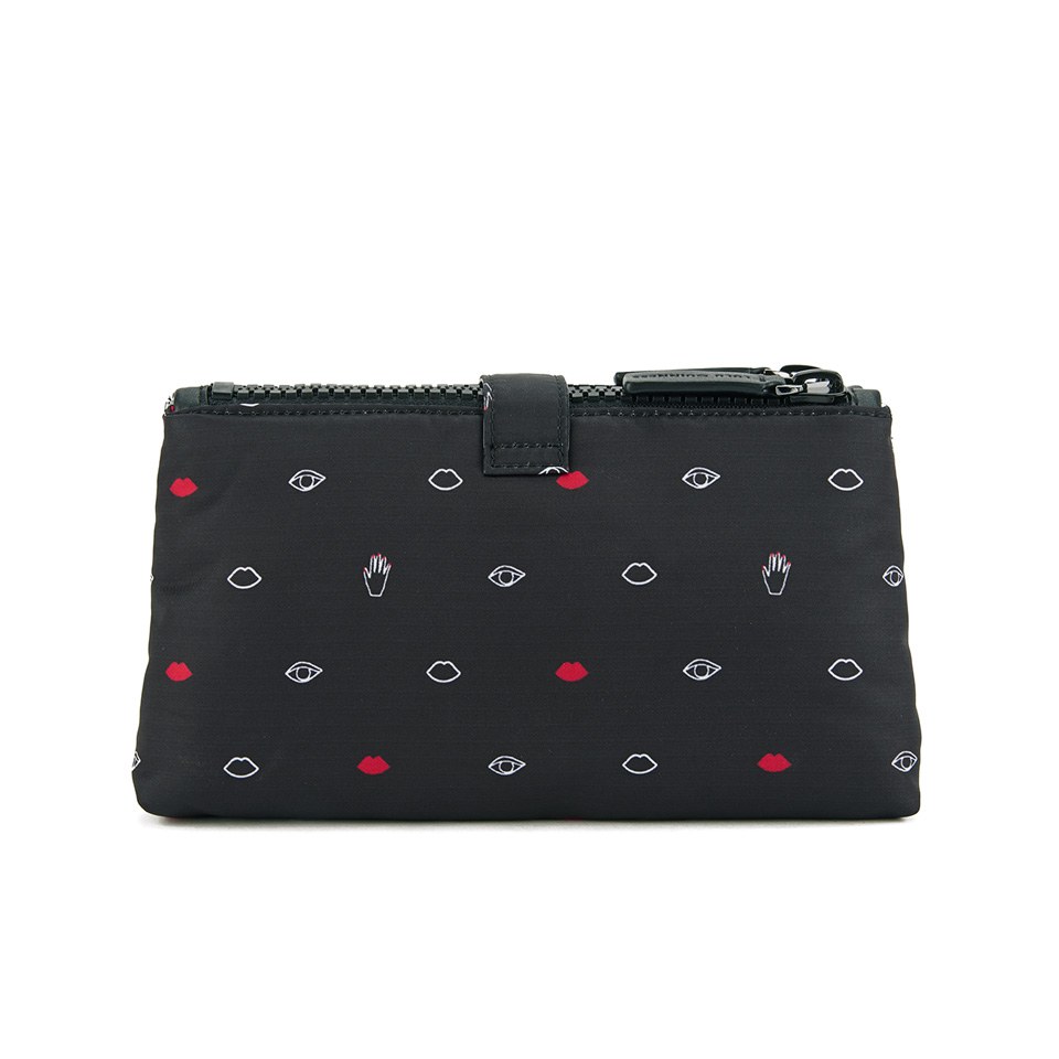 Lulu Guinness Women's Double Medium Mini Icons Make Up Bag - Black