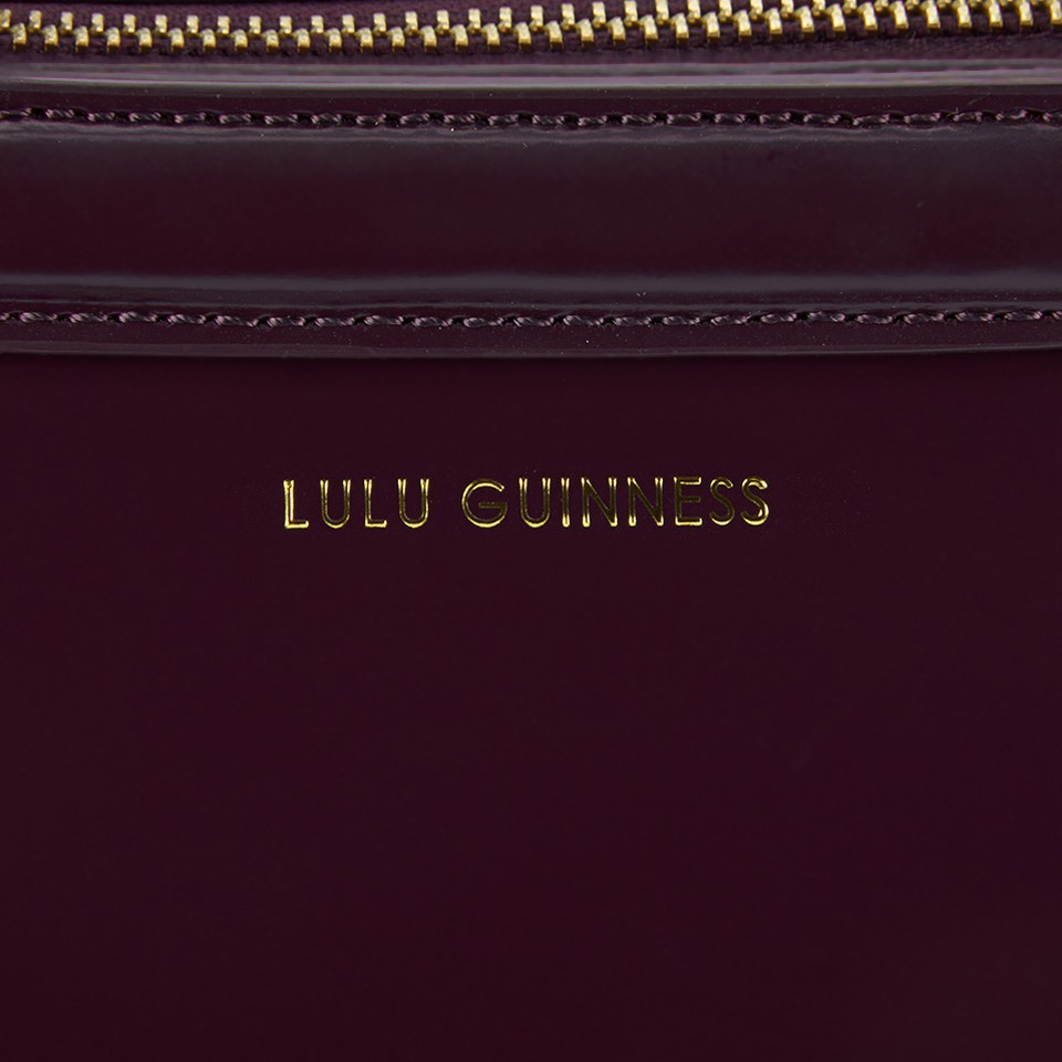 Lulu Guinness Women's Paula Small Polished Calf Leather Tote Bag - Damson