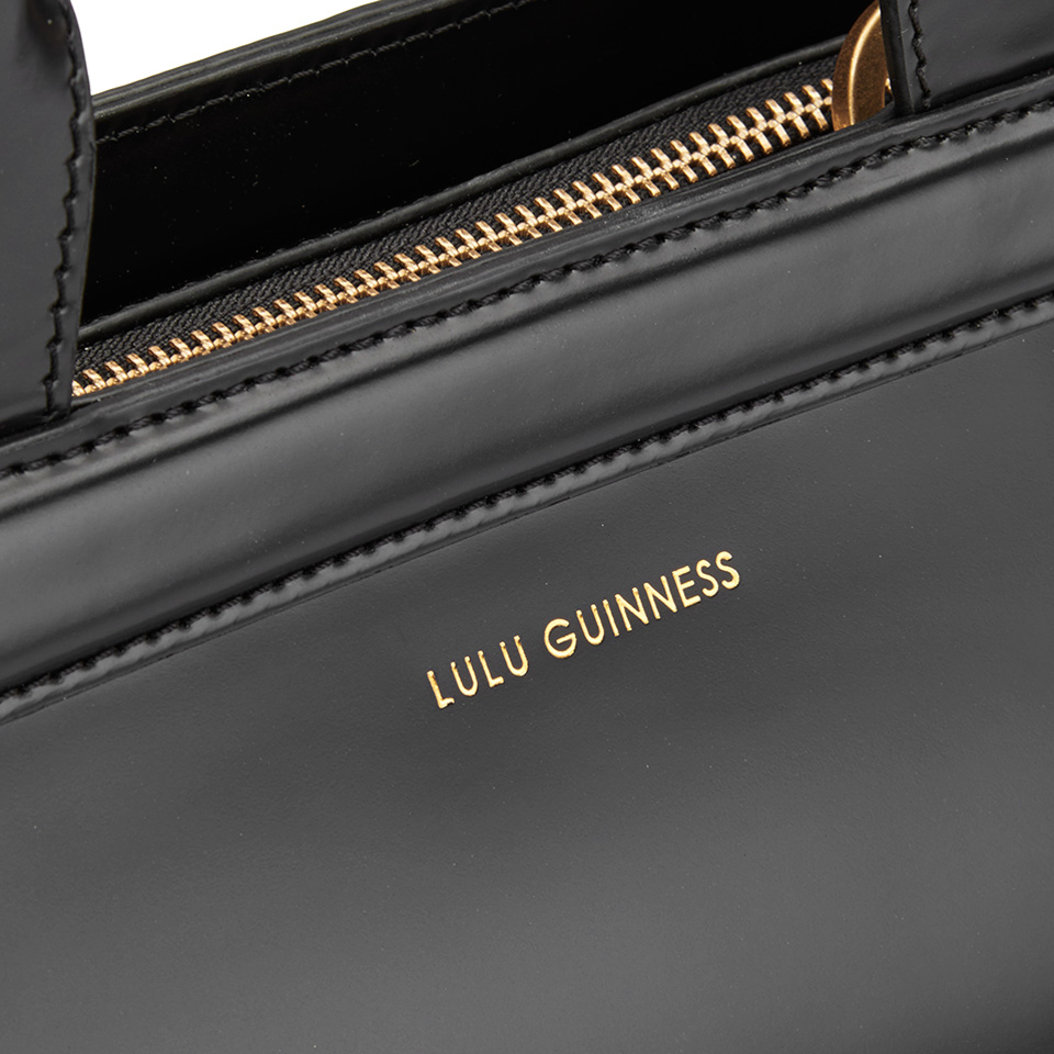 Lulu Guinness Women's Paula Mid Polished Calf Leather Tote Bag - Black
