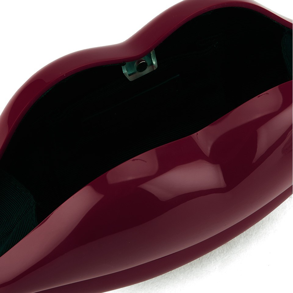 Lulu Guinness Women's Lips Perspex Clutch Bag - Garnet Red