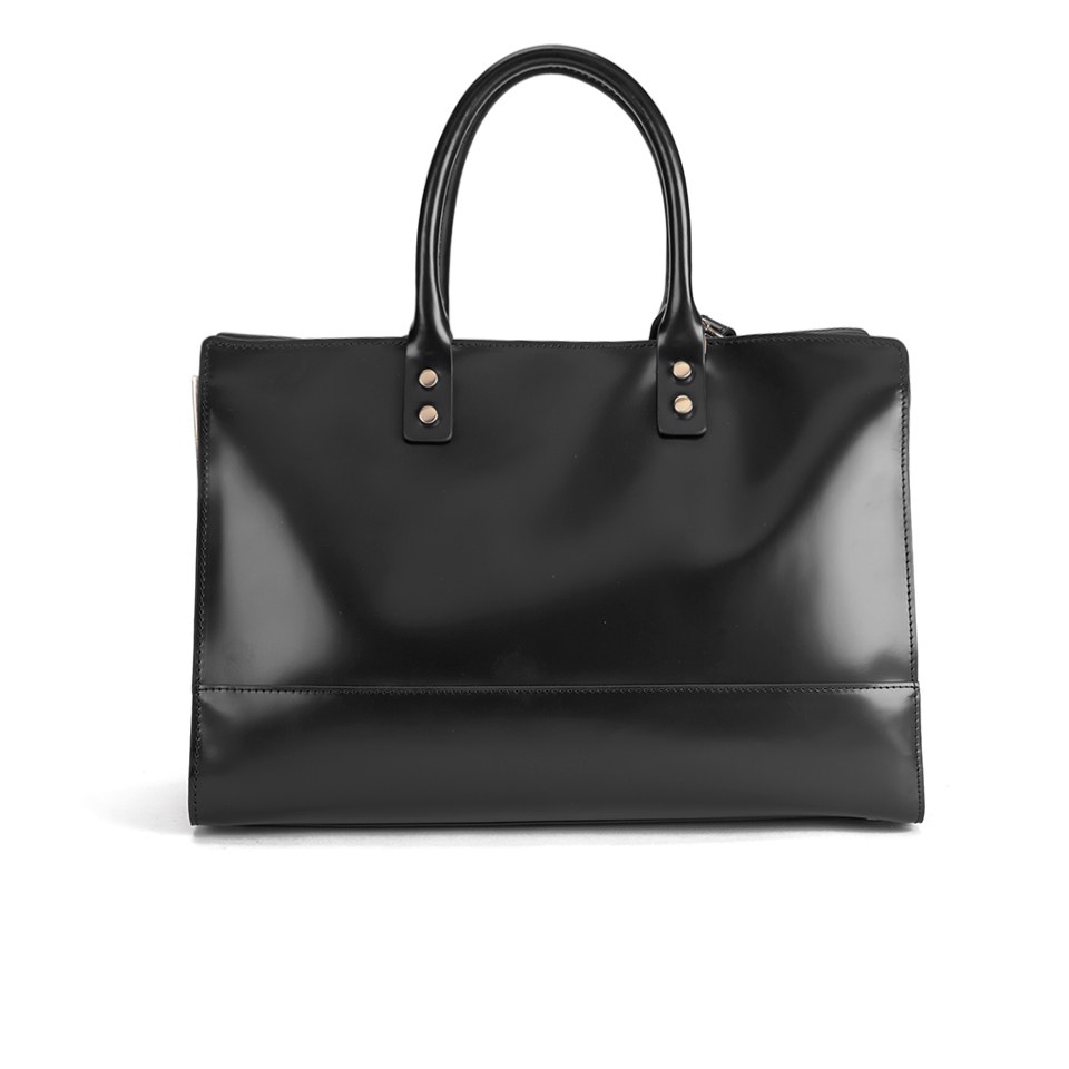 Lulu Guinness Women's Daphne Medium Polished Calf Leather Tote Bag - Black