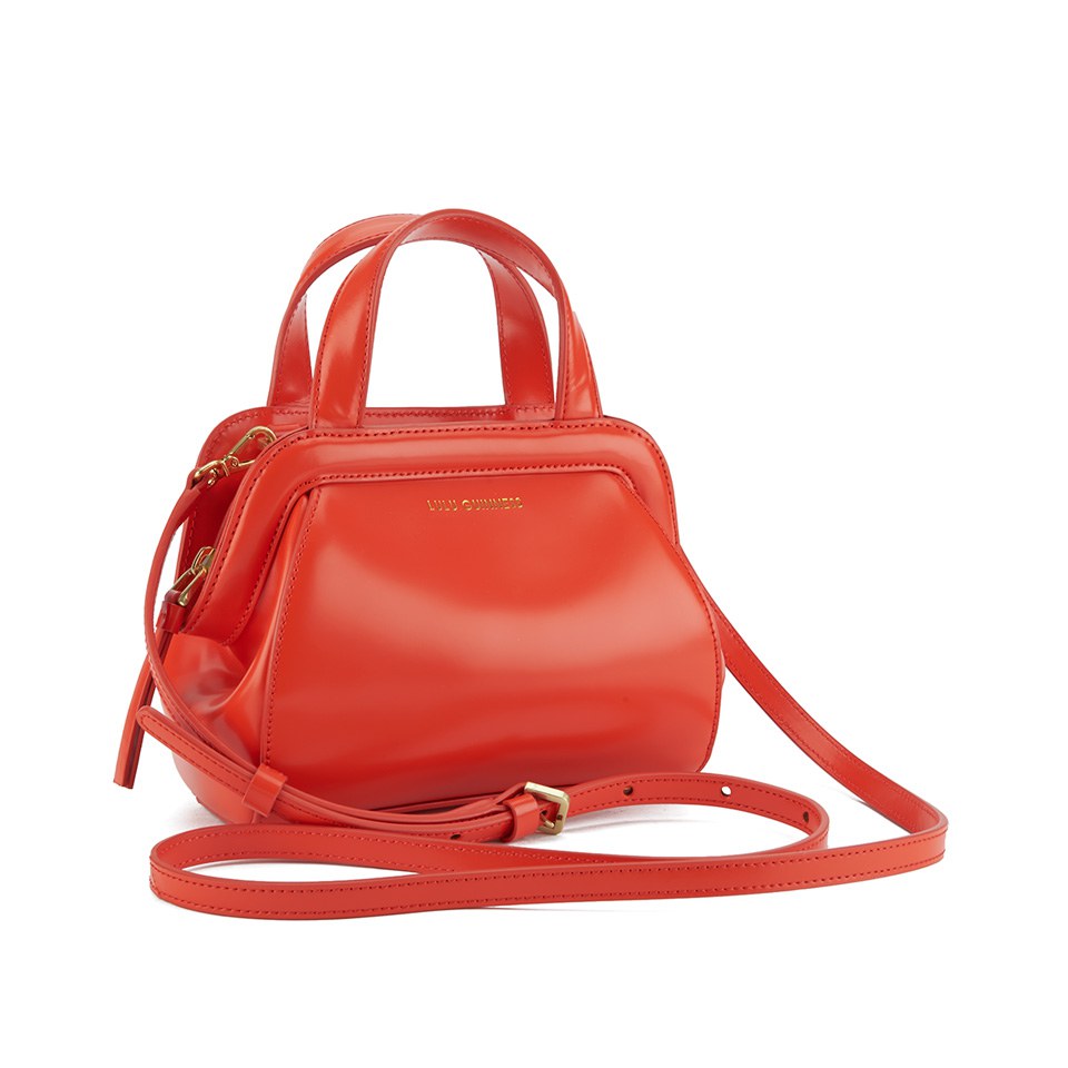 Lulu Guinness Women's Paula Mini Polished Calf Leather Tote Bag - Burnt Orange